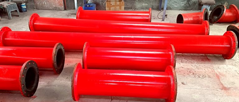 Rubber-lined pipe spools, Umbusso Engineers workshop