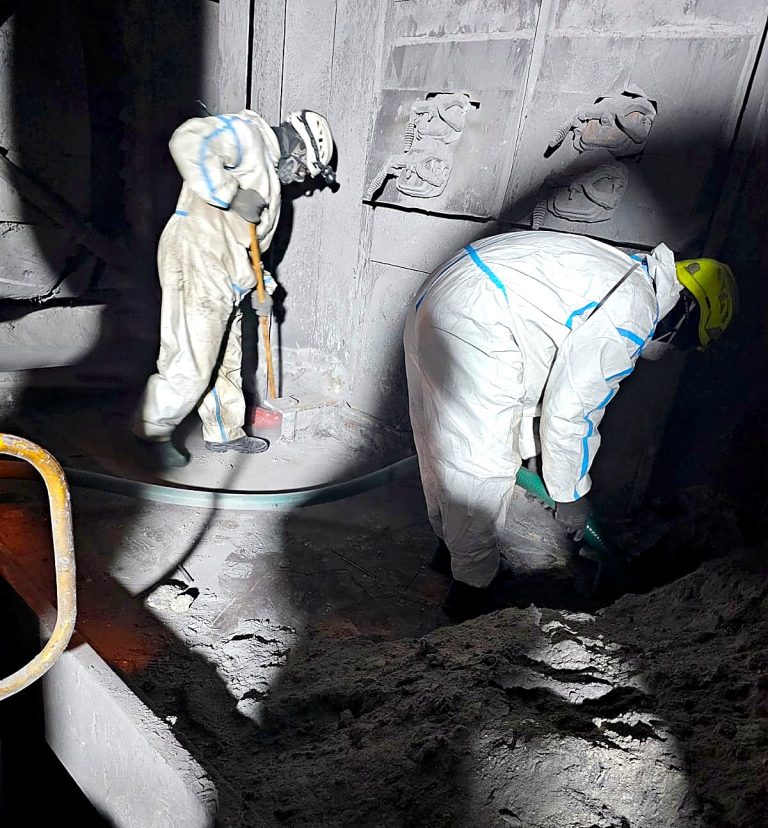 Confined space work in protective suits
